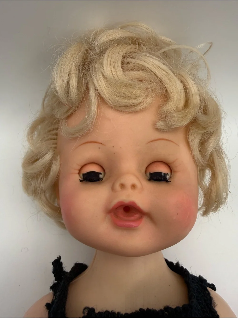 Vintage 1960 Classic Black Doll Knit Outfit for Kids Toys - Unbranded